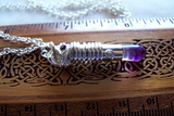 Wire Wrapped Rainbow Fluorite Silver Bullet Jewelry Pendant